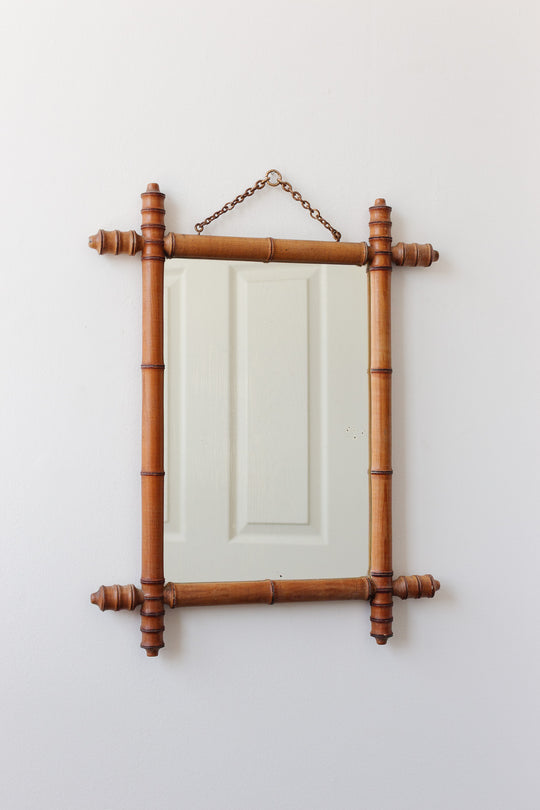 1930s french faux bamboo mirror