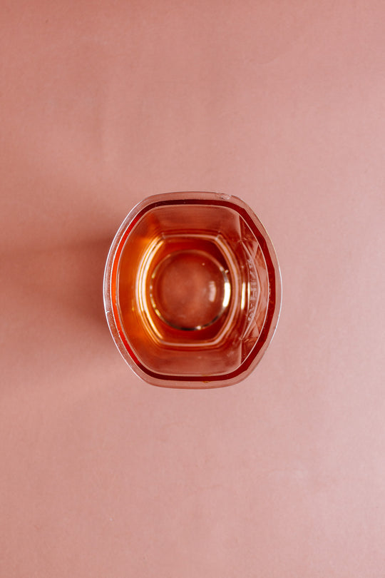 art deco pink glass cannister set