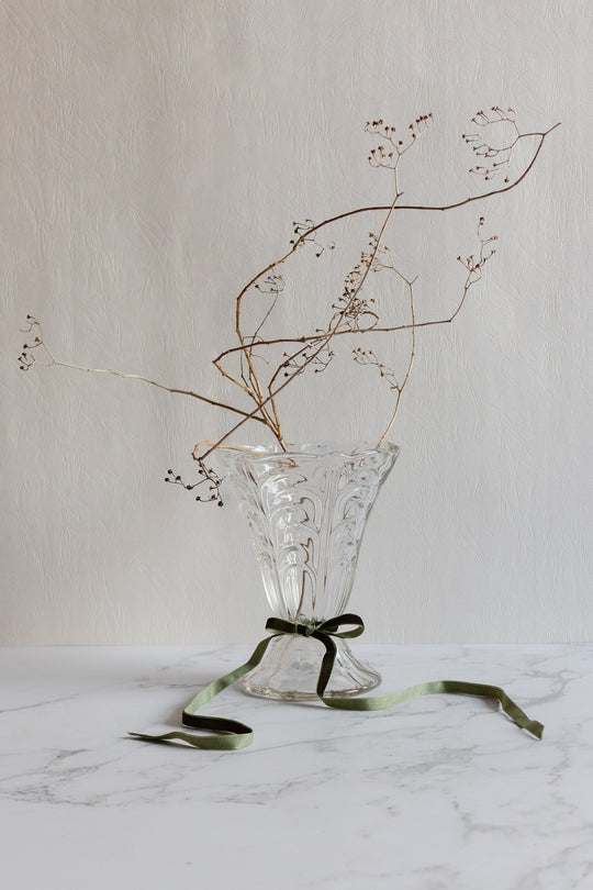 antique french pressed glass florist's vase