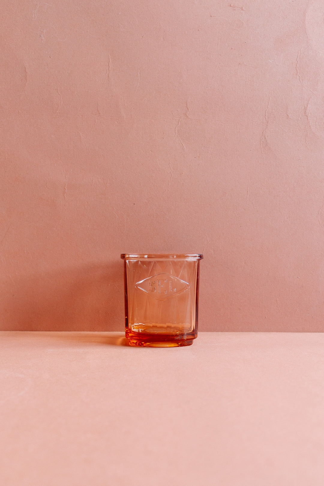 art deco pink glass cannister set