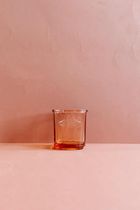 art deco pink glass cannister set