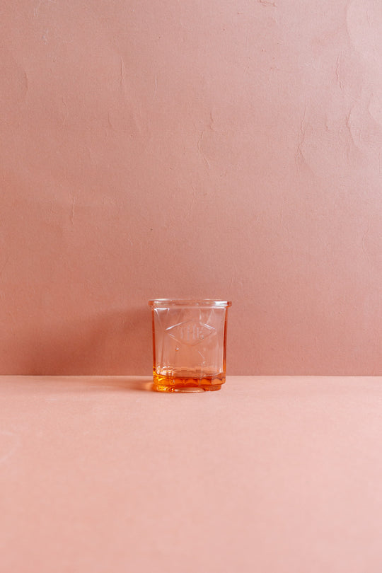 art deco pink glass cannister set