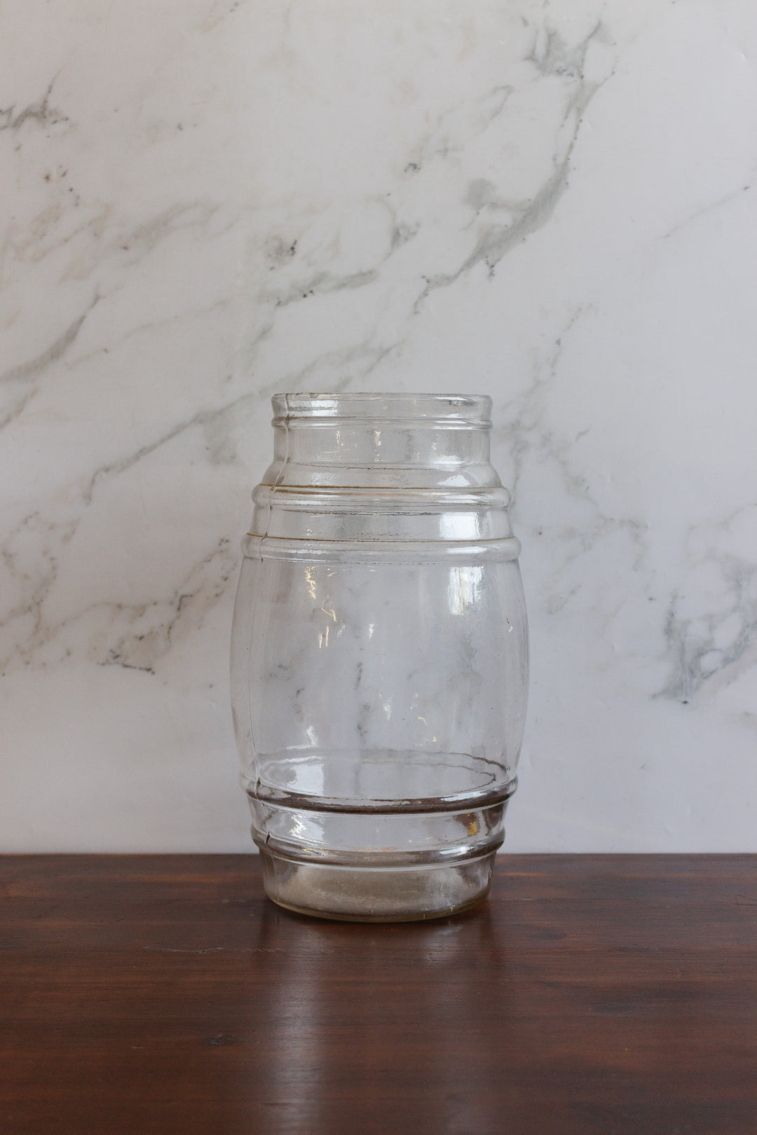 antique french glass barrel canister
