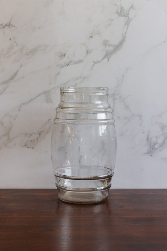 antique french glass barrel canister
