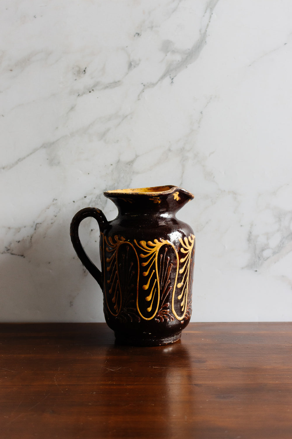 antique Burgundian earthenware pitcher