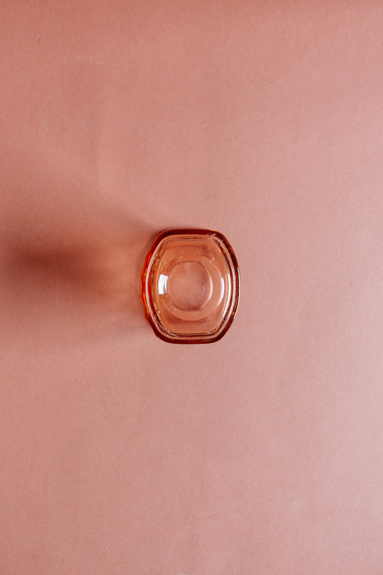 art deco pink glass cannister set