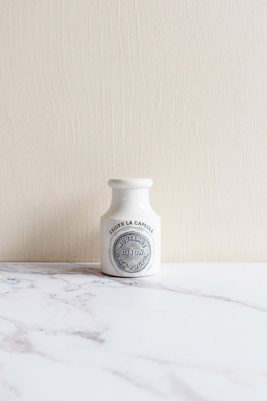 antique french grey-poupon stoneware dijon jar
