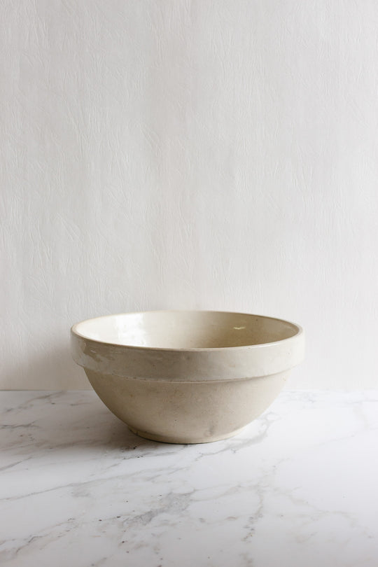 antique french large stoneware mixing bowl