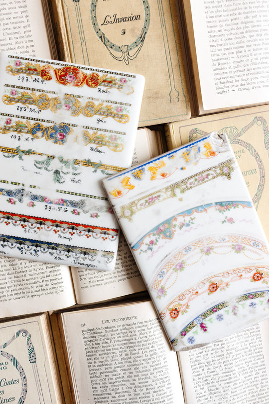 rare duo of antique limoges signed "plaques d'essai"