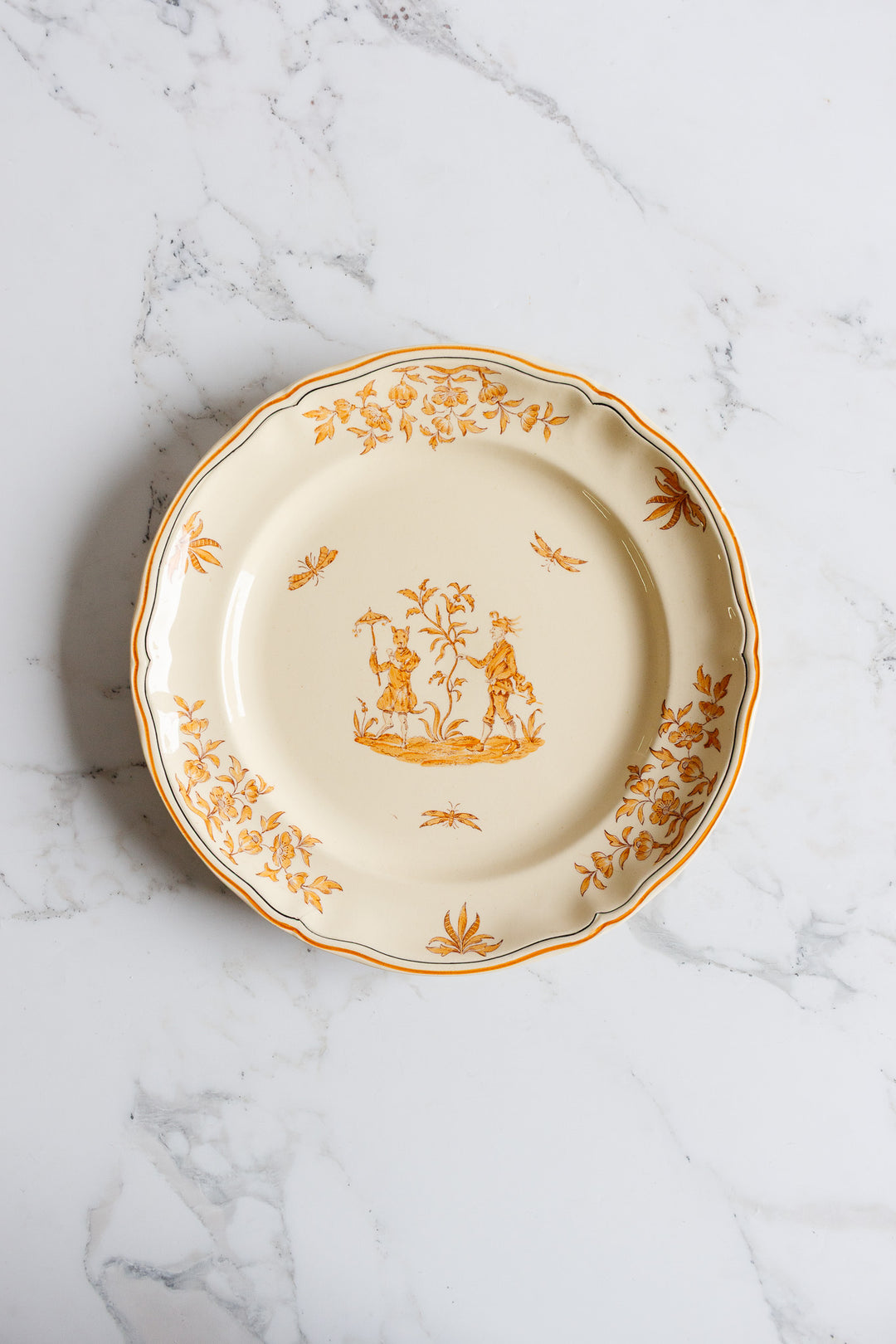 large antique french "olérys" longchamp serving plate