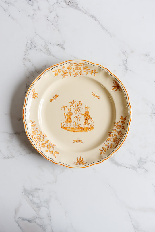 large antique french "olérys" longchamp serving plate