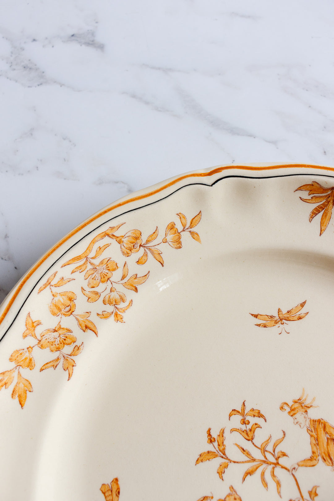 large antique french "olérys" longchamp serving plate