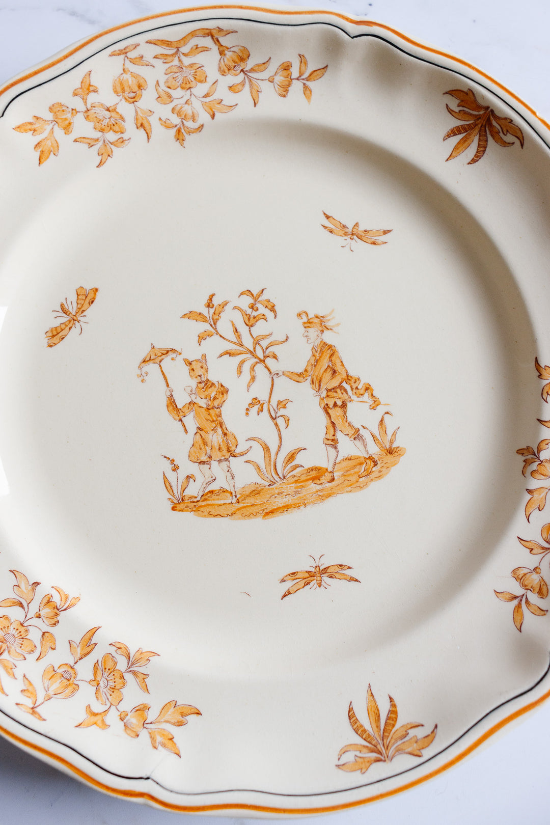 large antique french "olérys" longchamp serving plate