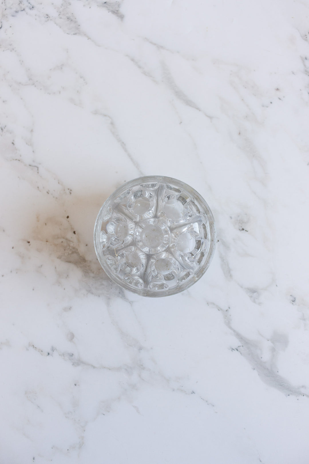 vintage french large glass flower frog