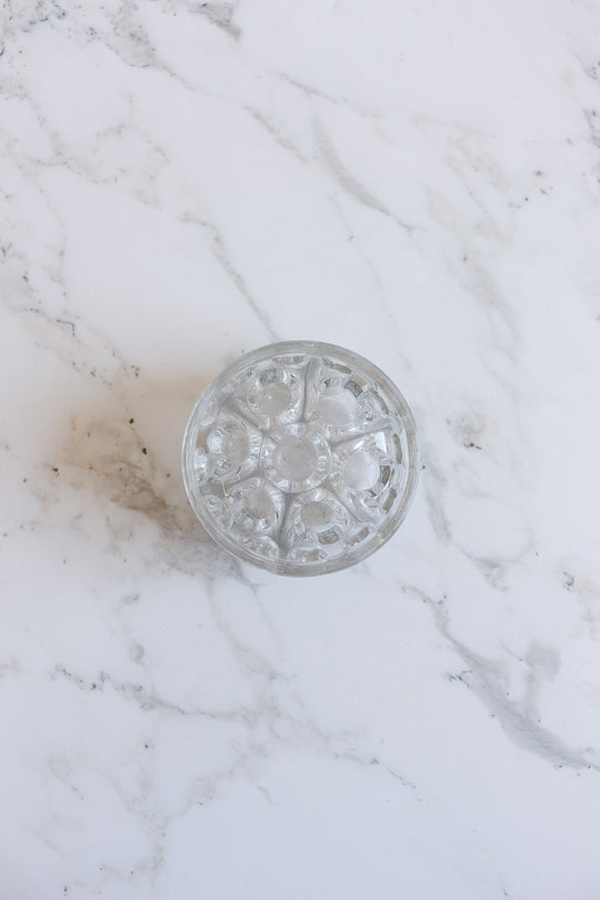 vintage french large glass flower frog