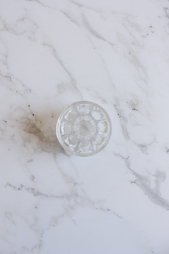 vintage french petite glass flower frog