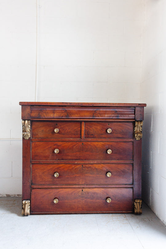 late 19th century Victorian flame mahogany tall boy cabinet