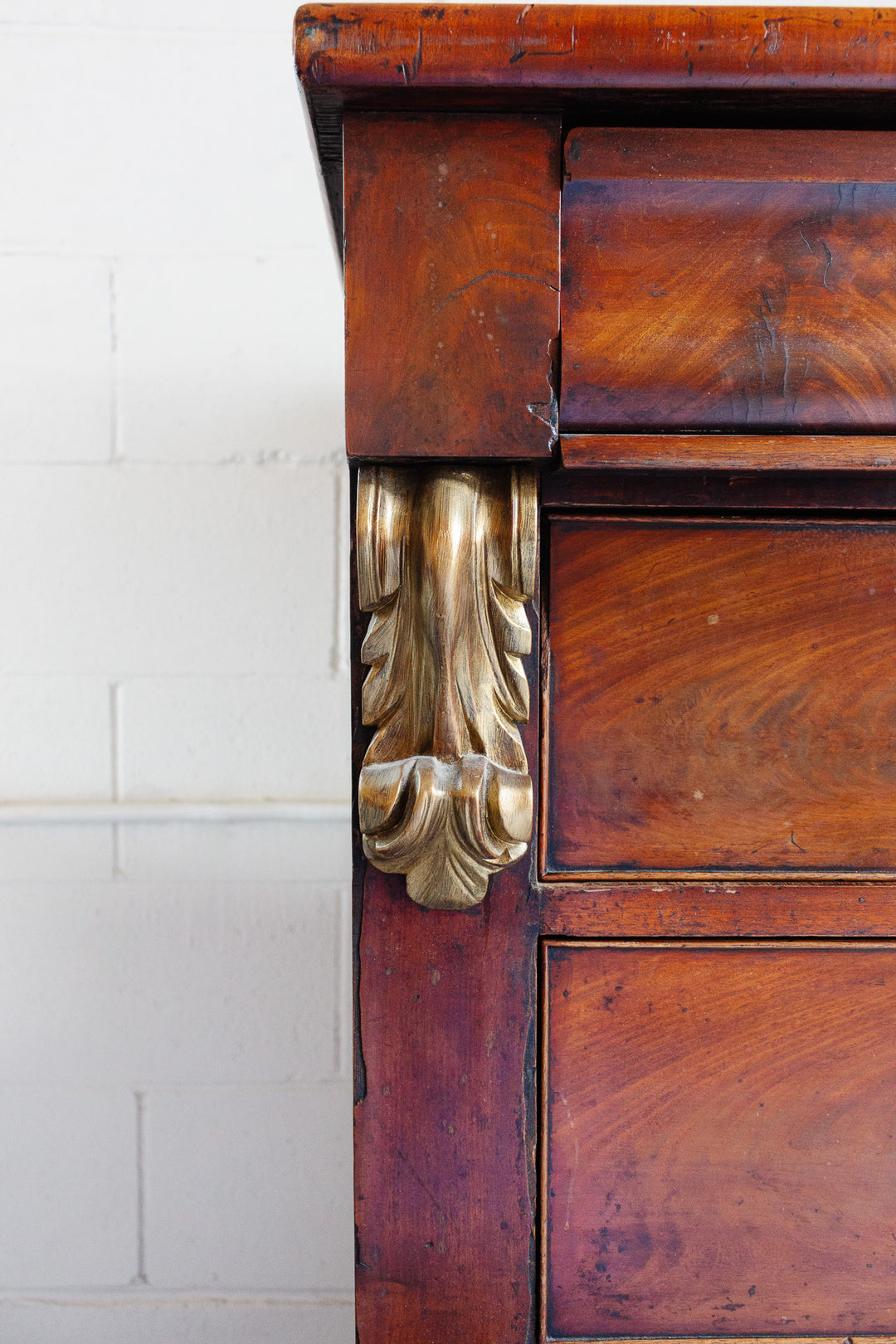 late 19th century Victorian flame mahogany tall boy cabinet