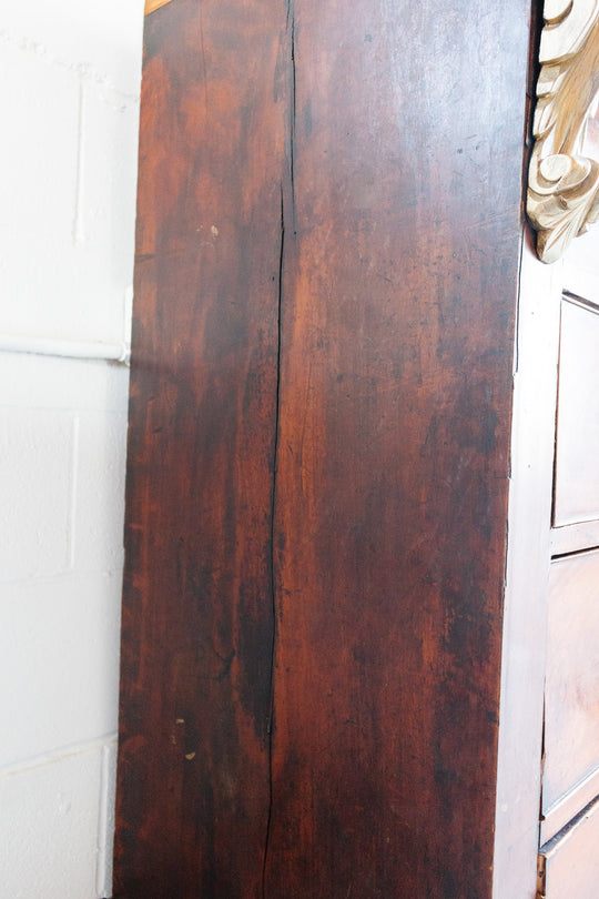 late 19th century Victorian flame mahogany tall boy cabinet