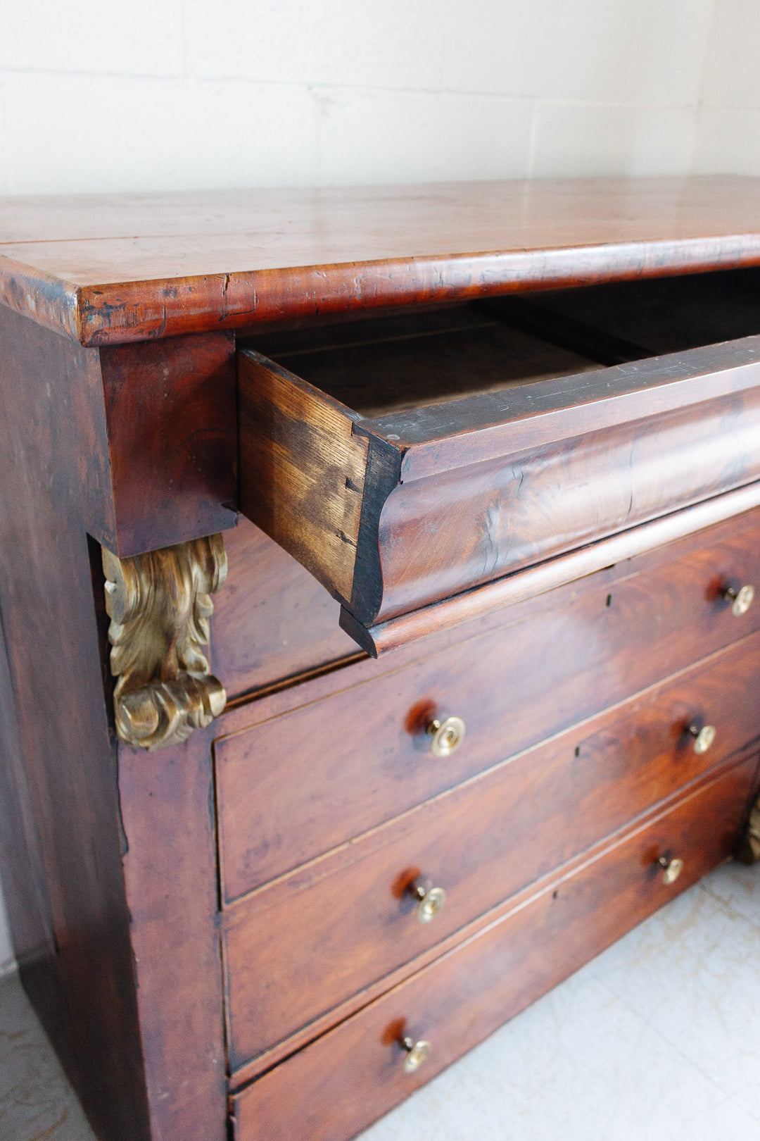 late 19th century Victorian flame mahogany tall boy cabinet