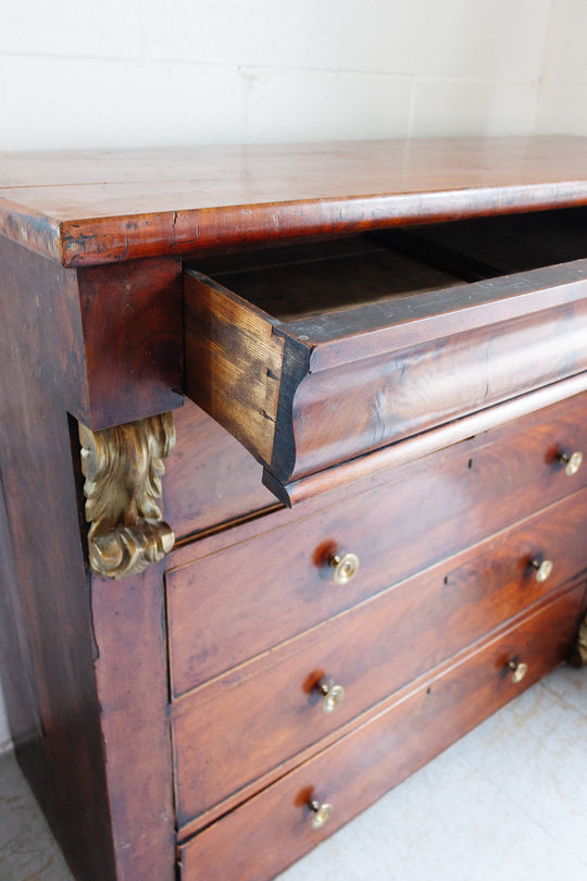 late 19th century Victorian flame mahogany tall boy cabinet