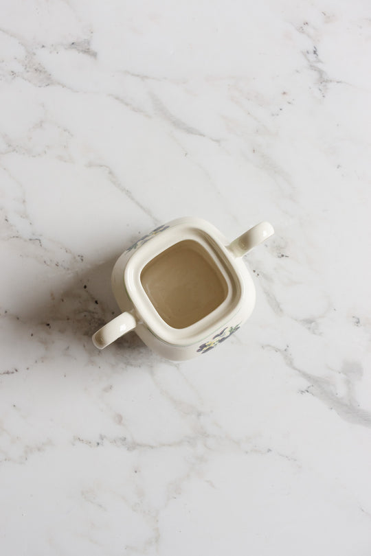 vintage English porcelain sugar bowl with lid
