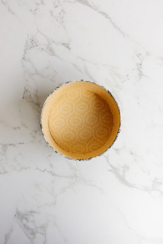 vintage french petite "cream toile de jouy" hat box