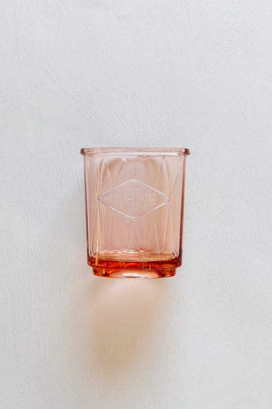 art deco pink glass cannister set