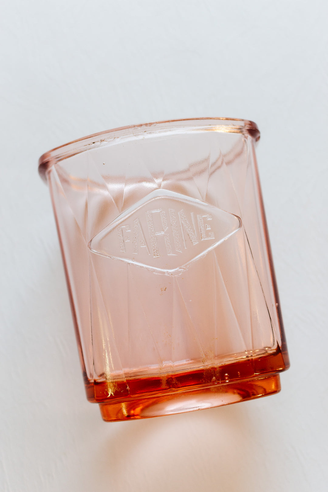 art deco pink glass cannister set