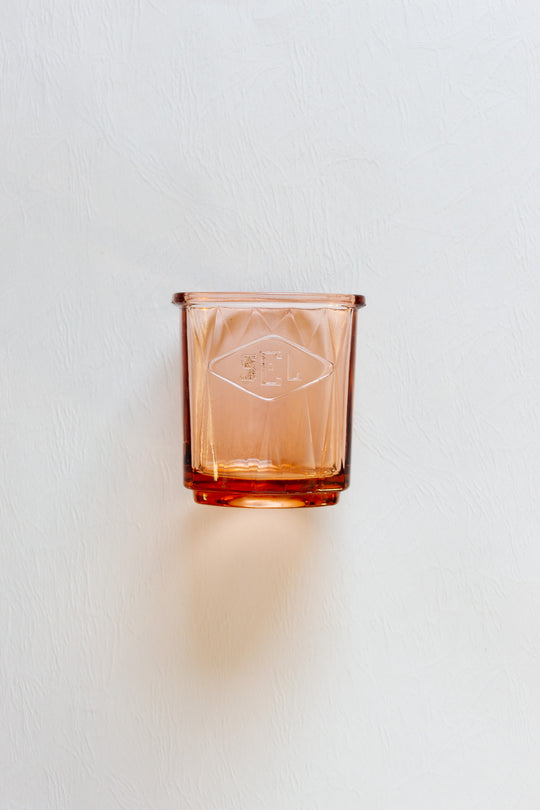 art deco pink glass cannister set