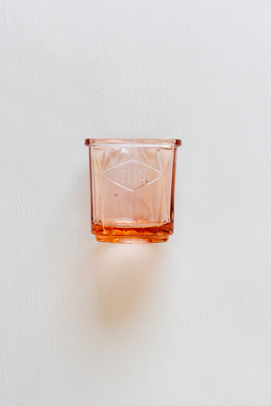 art deco pink glass cannister set