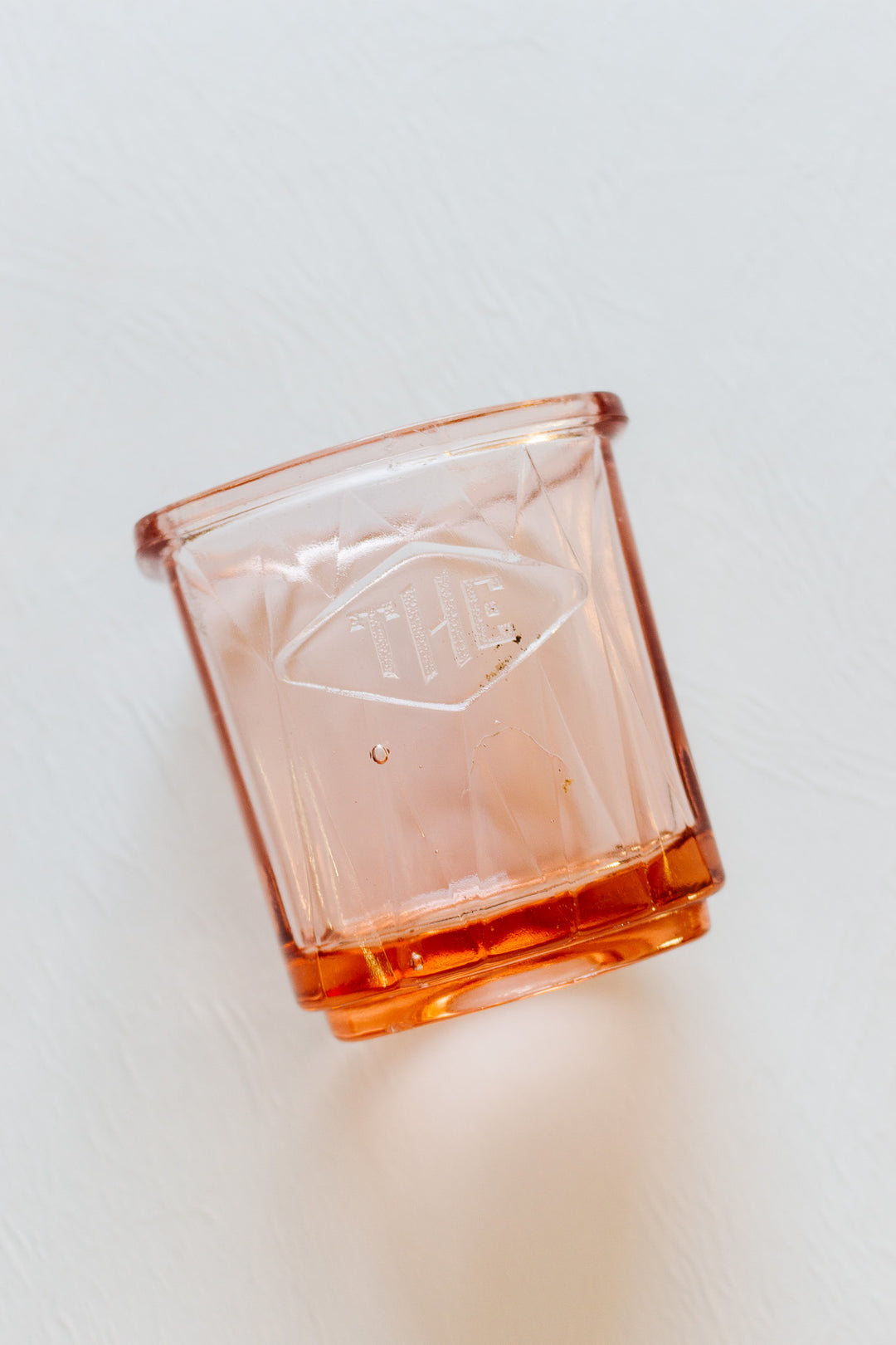art deco pink glass cannister set