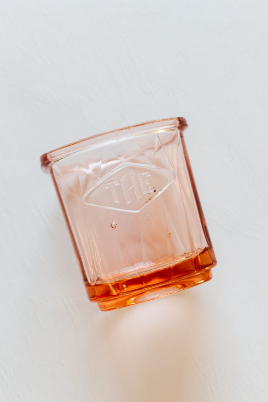 art deco pink glass cannister set