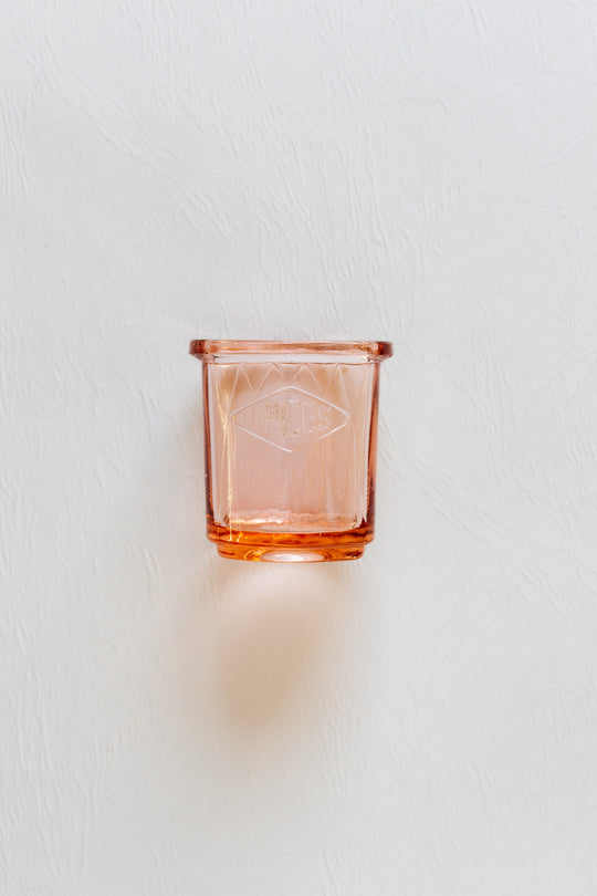 art deco pink glass cannister set