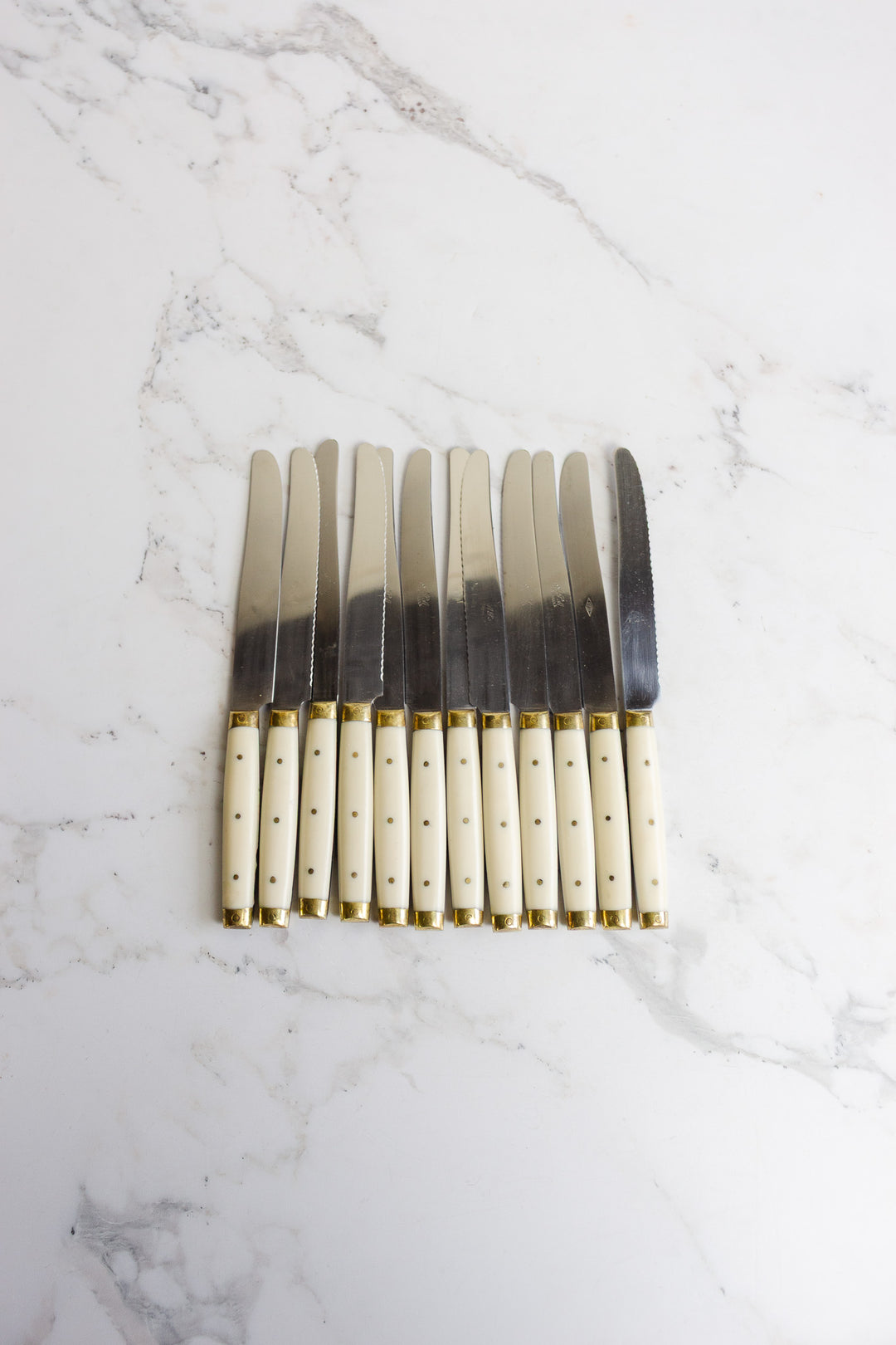 vintage french inox knives, set of 12