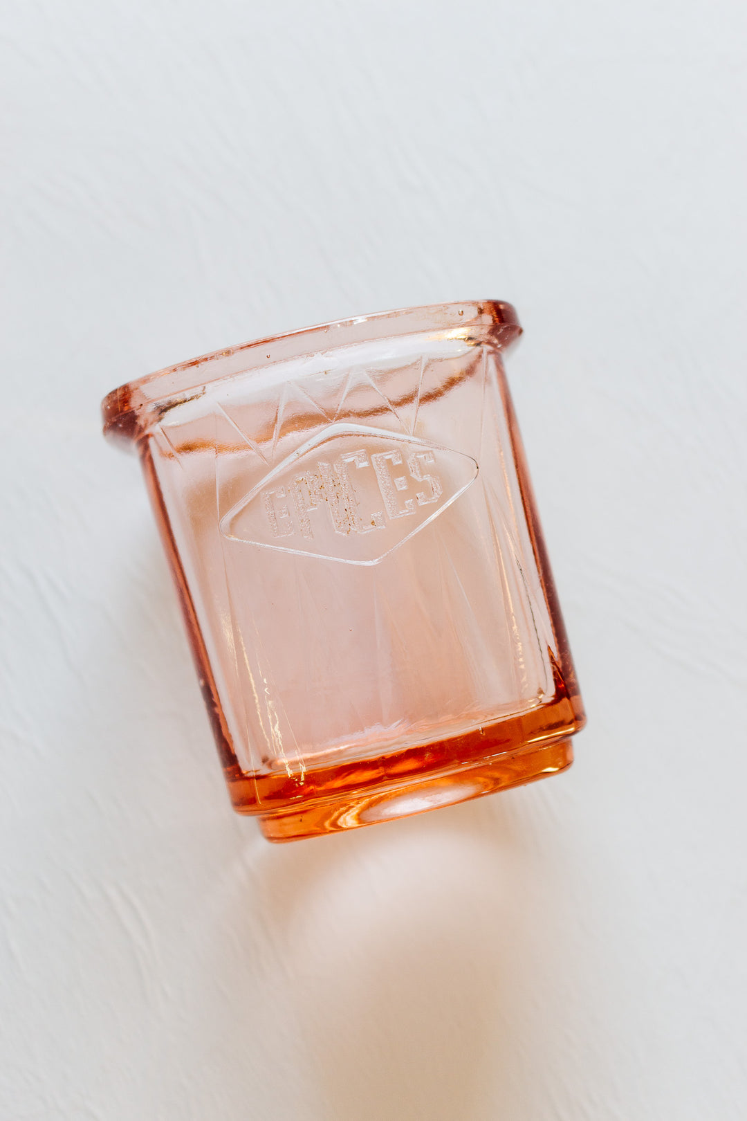 art deco pink glass cannister set