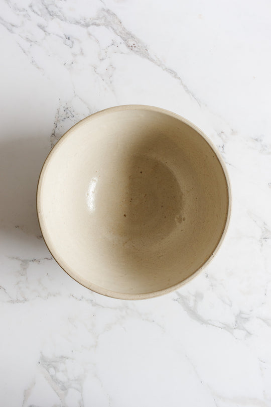 antique french large stoneware mixing bowl