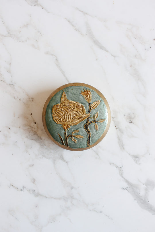 vintage french cloisonné trinket box