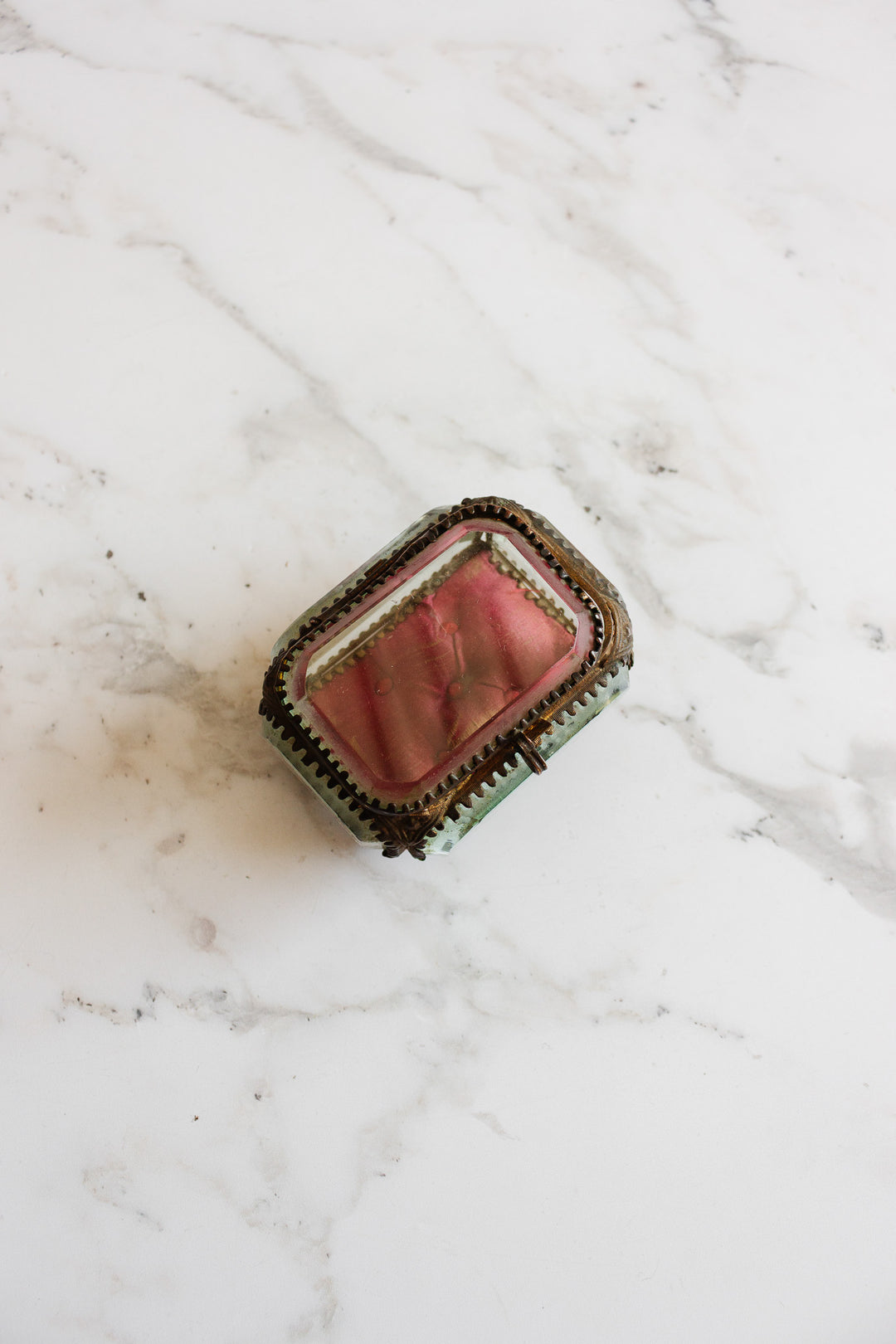antique french ormolu and beveled glass bijoux casket