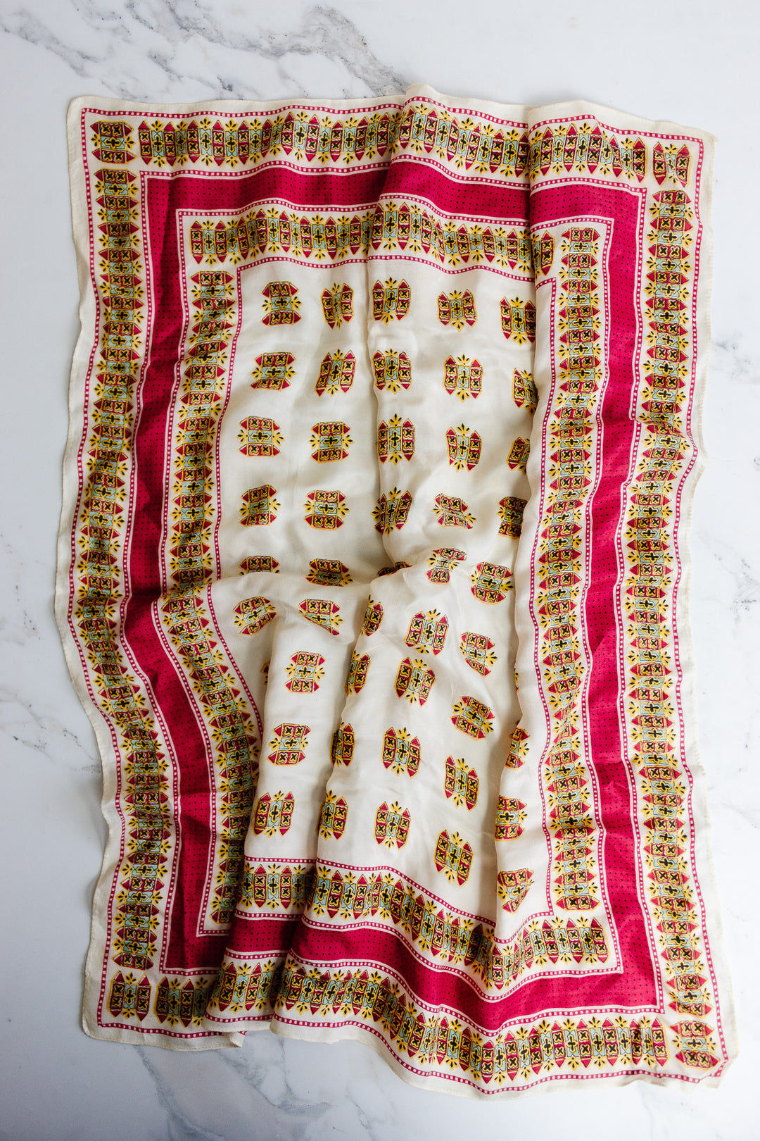 vintage french 100% silk scarf
