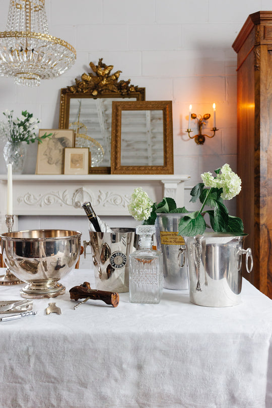 vintage French stainless champagne buckets