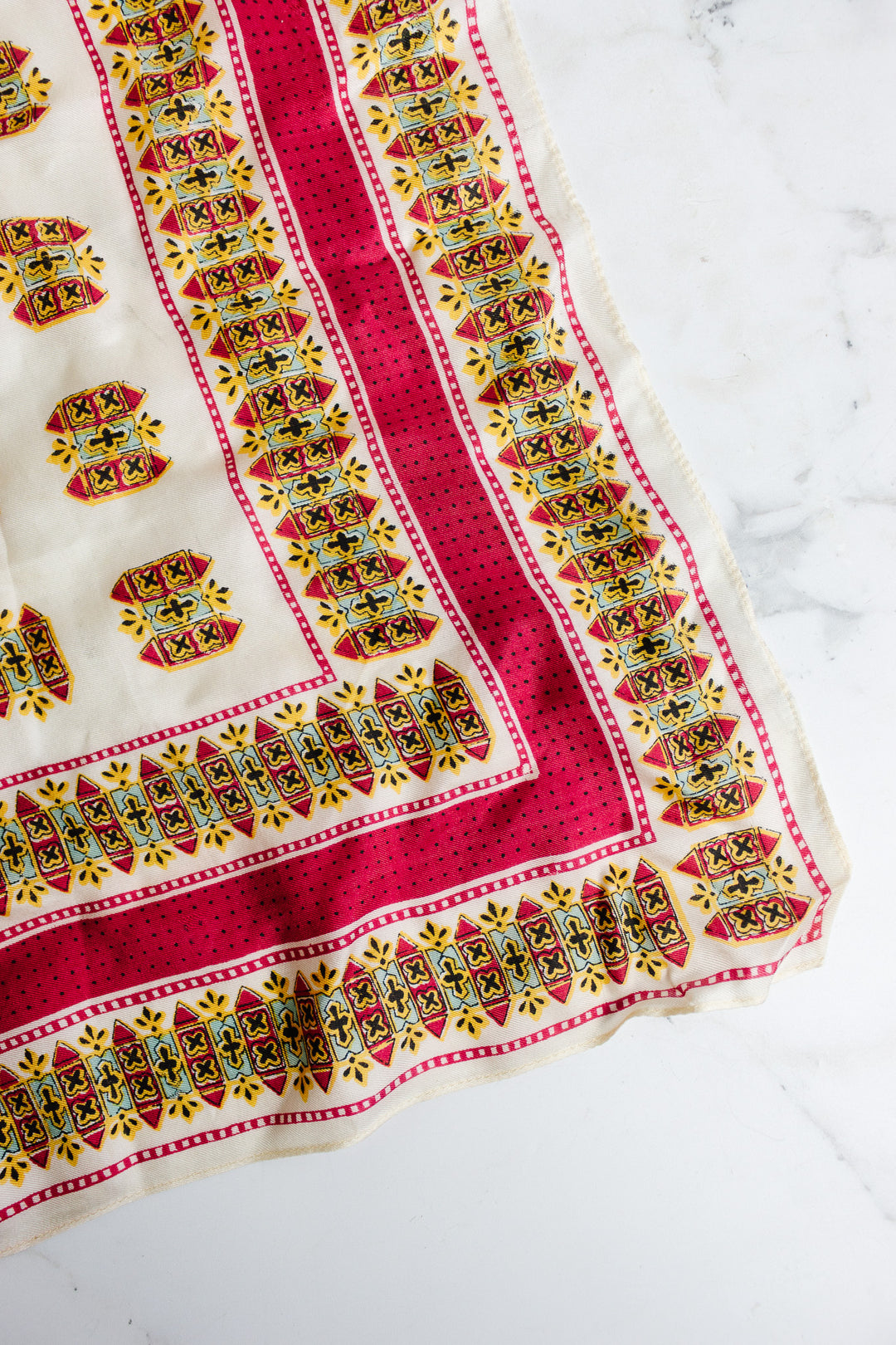 vintage french 100% silk scarf