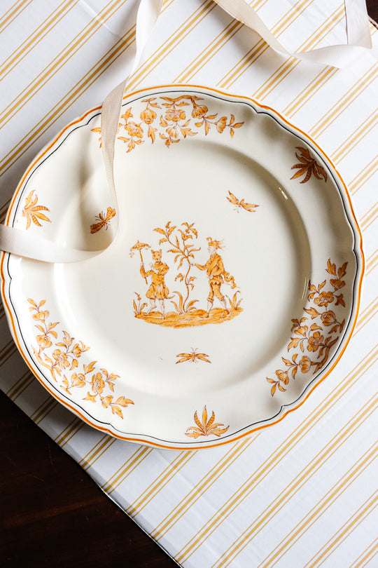 large antique french "olérys" longchamp serving plate