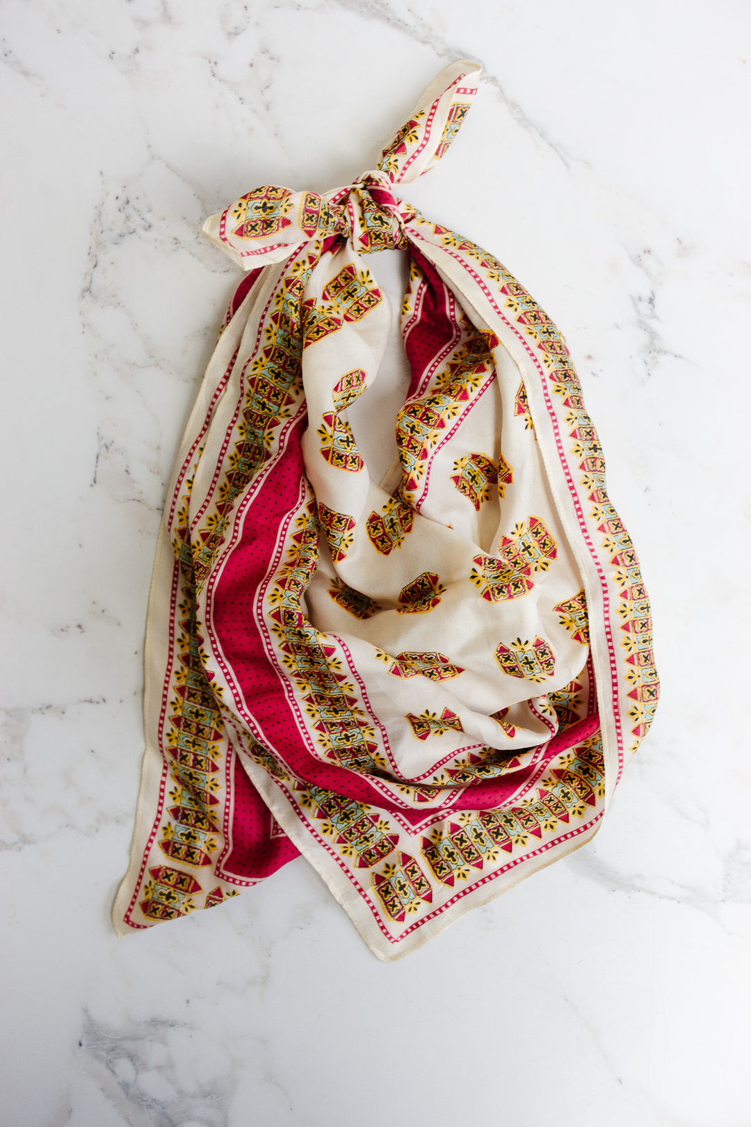 vintage french 100% silk scarf