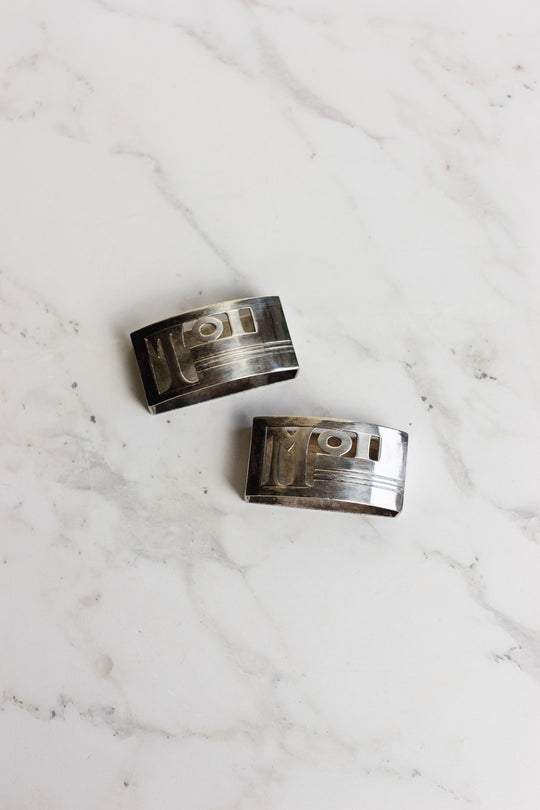 vintage french silverplate "toi et moi" napkin rings