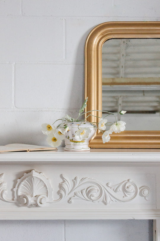 antique french moustier ceramic hand painted tulip vase