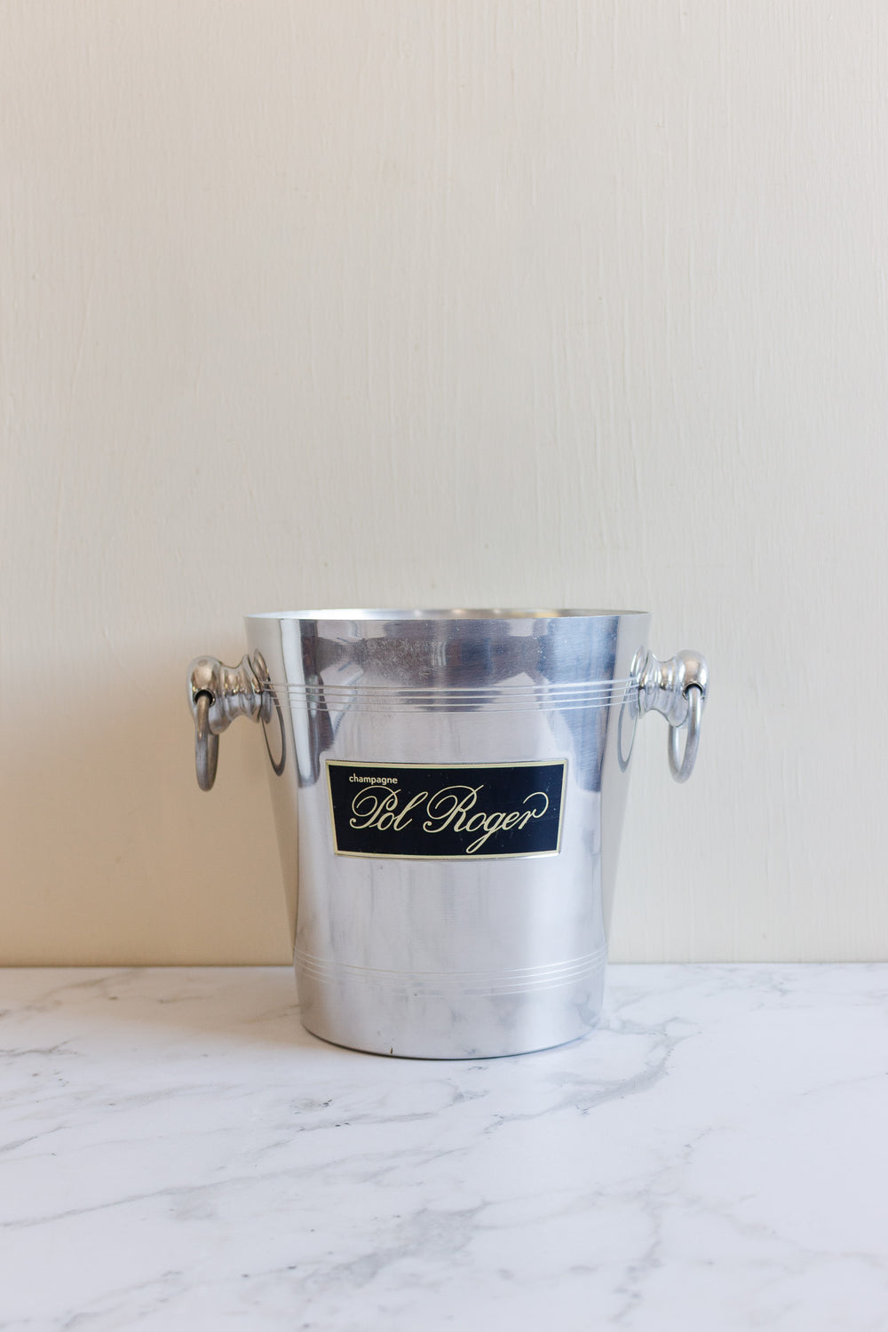 vintage french aluminum "pol roger" champagne bucket