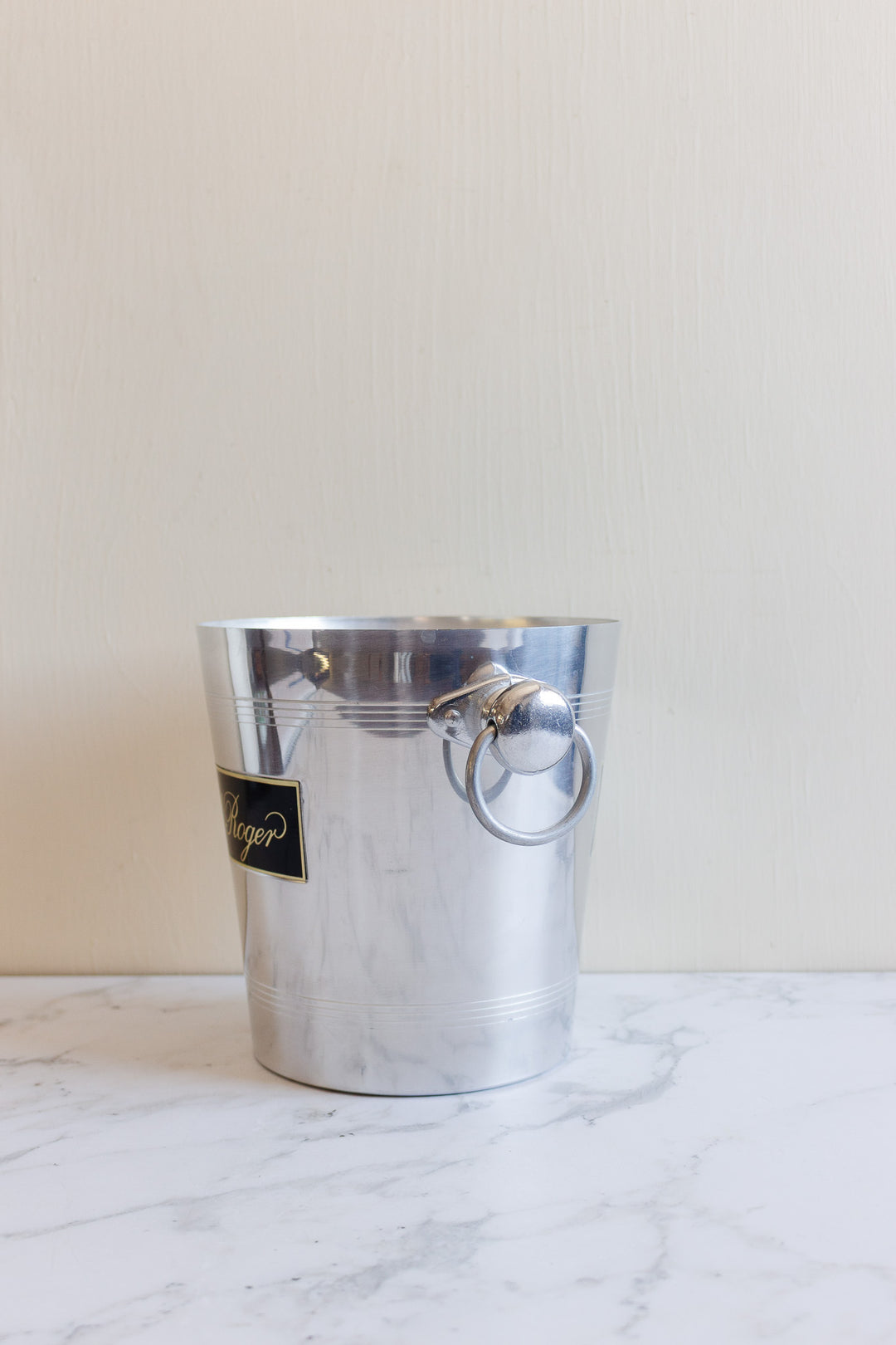 vintage french aluminum "pol roger" champagne bucket