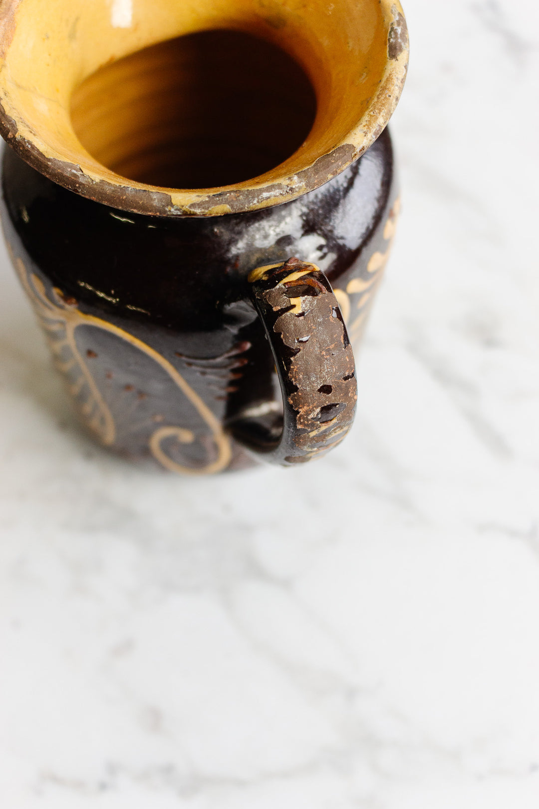 antique Burgundian earthenware pitcher
