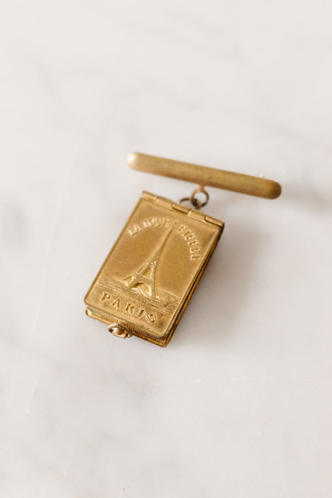 rare turn of the century Paris souvenir photo book brooch